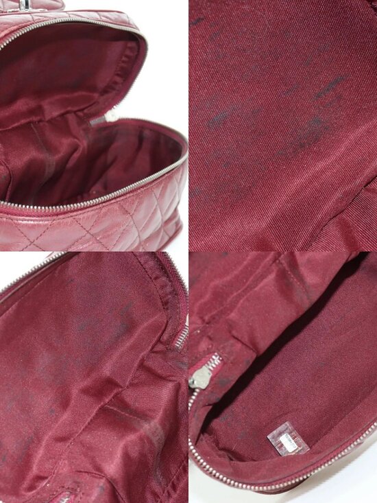 CHANEL Matelasse Chain Backpack Leather Bordeaux Silver CC Auth 172627A main image 12